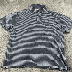 johnnie-O Navy & White Horizontal Stripe Polo